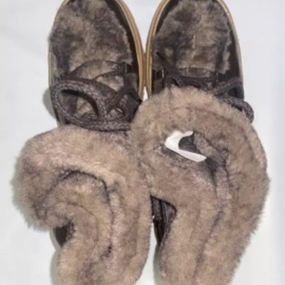 Steve Madden Dione Snow Boots Womens Size 6.5M Brown Leather Faux Fur DION02S1 - Picture 4 of 4